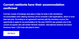 Newsletter: Current residents have their accommodation confirmed