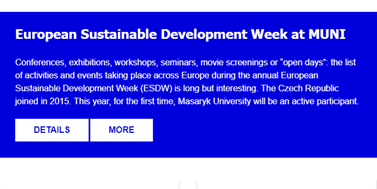 Newsletter: European Sustainable Development Week at MUNI